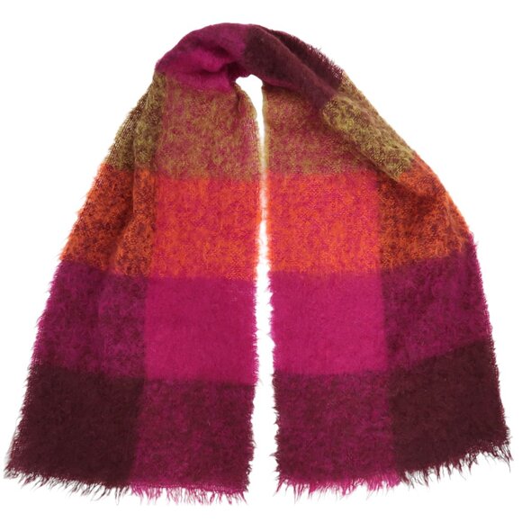 GEORGINA VON ETZDORF Colorblock Mohair & Wool scarf Made in England